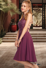 Load image into Gallery viewer, Mimi A-line Scoop Knee-Length Chiffon Homecoming Dress With Beading XXCP0020550