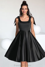Load image into Gallery viewer, Kadence A-line Square Knee-Length Satin Homecoming Dress With Bow XXCP0020556