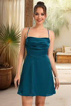 Load image into Gallery viewer, Julianne A-line Cowl Short/Mini Silky Satin Homecoming Dress XXCP0020477