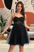 Load image into Gallery viewer, Callie A-line Sweetheart Short/Mini Tulle Homecoming Dress With Sequins XXCP0020467