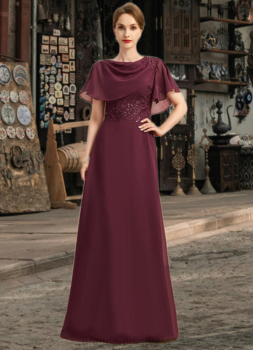 Ava A-line Scoop Floor-Length Chiffon Mother of the Bride Dress With Appliques Lace Sequins XXC126P0021707