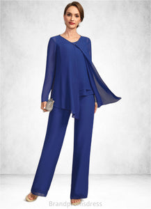 Abbie Jumpsuit/Pantsuit Separates Scoop Floor-Length Chiffon Mother of the Bride Dress XXC126P0021744