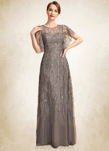 Sarahi A-line Scoop Illusion Floor-Length Lace Mother of the Bride Dress With Sequins XXC126P0021752