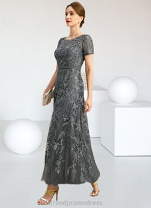 Claire A-line Scoop Illusion Ankle-Length Chiffon Lace Mother of the Bride Dress With Sequins XXC126P0021753