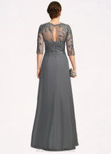 Load image into Gallery viewer, Allyson Sheath/Column Scoop Illusion Floor-Length Chiffon Lace Mother of the Bride Dress With Pleated Sequins XXC126P0021757