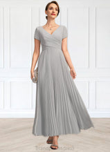 Load image into Gallery viewer, Meadow A-line V-Neck Ankle-Length Chiffon Mother of the Bride Dress With Pleated XXC126P0021777