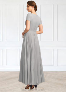 Meadow A-line V-Neck Ankle-Length Chiffon Mother of the Bride Dress With Pleated XXC126P0021777