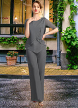 Load image into Gallery viewer, Layla Jumpsuit/Pantsuit Separates Scoop Floor-Length Chiffon Mother of the Bride Dress With Beading XXC126P0021783