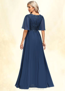 Victoria A-line V-Neck Floor-Length Chiffon Lace Mother of the Bride Dress With Sequins XXC126P0021888