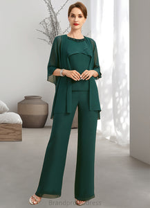 Adrienne Jumpsuit/Pantsuit Separates Scoop Floor-Length Chiffon Mother of the Bride Dress With Beading Sequins XXC126P0021913