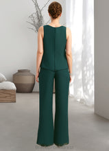Load image into Gallery viewer, Adrienne Jumpsuit/Pantsuit Separates Scoop Floor-Length Chiffon Mother of the Bride Dress With Beading Sequins XXC126P0021913