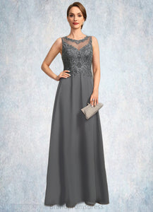 Moriah A-line Scoop Illusion Floor-Length Chiffon Lace Mother of the Bride Dress With Sequins XXC126P0021921