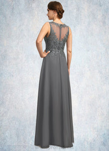 Moriah A-line Scoop Illusion Floor-Length Chiffon Lace Mother of the Bride Dress With Sequins XXC126P0021921