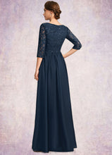 Load image into Gallery viewer, Aleena A-line Scoop Floor-Length Chiffon Lace Mother of the Bride Dress With Crystal Brooch Sequins XXC126P0021961