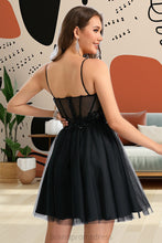 Load image into Gallery viewer, Callie A-line Sweetheart Short/Mini Tulle Homecoming Dress With Sequins XXCP0020467