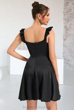 Load image into Gallery viewer, Sariah A-line Square Short/Mini Satin Homecoming Dress XXCP0020484