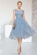 Load image into Gallery viewer, Stella A-line Scoop Knee-Length Lace Tulle Homecoming Dress With Sequins XXCP0020579