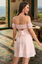 Load image into Gallery viewer, Alice A-line Off the Shoulder Short/Mini Chiffon Homecoming Dress XXCP0020472