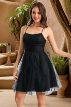 Load image into Gallery viewer, Azul A-line Scoop Short/Mini Tulle Homecoming Dress With Cascading Ruffles XXCP0020479
