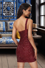 Load image into Gallery viewer, Gabriella Bodycon One Shoulder Short/Mini Sequin Homecoming Dress With Sequins XXCP0020490