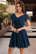Load image into Gallery viewer, Margaret A-line V-Neck Short/Mini Chiffon Homecoming Dress XXCP0020464