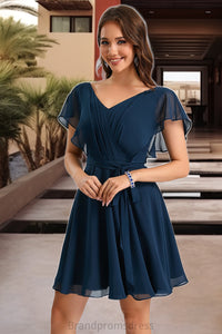 Margaret A-line V-Neck Short/Mini Chiffon Homecoming Dress XXCP0020464