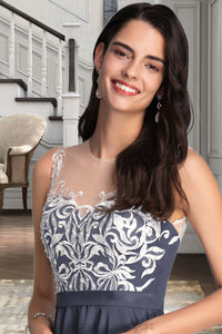 Karen A-line Scoop Short/Mini Chiffon Lace Homecoming Dress XXCP0020558
