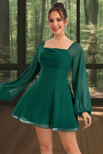 Load image into Gallery viewer, Gracie A-line Square Short/Mini Chiffon Homecoming Dress XXCP0020465