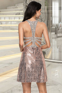 Miriam A-line Scoop Short/Mini Sequin Homecoming Dress With Sequins XXCP0020584