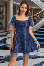 Load image into Gallery viewer, Deborah A-line Square Short/Mini Polyester Homecoming Dress XXCP0020480