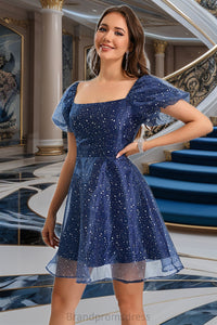 Deborah A-line Square Short/Mini Polyester Homecoming Dress XXCP0020480