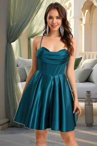 Abigayle A-line Sweetheart Short/Mini Satin Homecoming Dress XXCP0020478