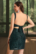 Load image into Gallery viewer, Hortensia Sheath/Column Square Short/Mini Sequin Homecoming Dress XXCP0020476