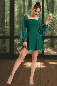 Gracie A-line Square Short/Mini Chiffon Homecoming Dress XXCP0020465