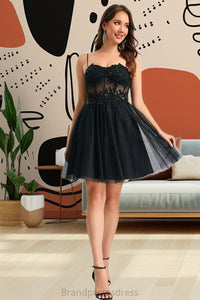 Callie A-line Sweetheart Short/Mini Tulle Homecoming Dress With Sequins XXCP0020467