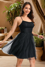 Load image into Gallery viewer, Azul A-line Scoop Short/Mini Tulle Homecoming Dress With Cascading Ruffles XXCP0020479