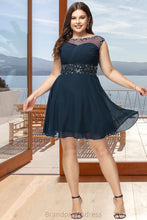 Load image into Gallery viewer, Ruth A-line Scoop Short/Mini Chiffon Homecoming Dress With Beading Sequins XXCP0020586