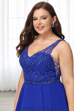 Load image into Gallery viewer, Teagan A-line V-Neck Short/Mini Chiffon Lace Homecoming Dress With Beading XXCP0020563