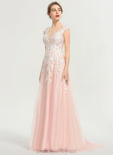 Load image into Gallery viewer, Sweep Dress Neck Briana Wedding Tulle Lace Wedding Dresses A-Line Scoop Train