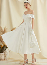 Load image into Gallery viewer, Wedding Tea-Length Dress Wedding Dresses Satin A-Line Sherlyn