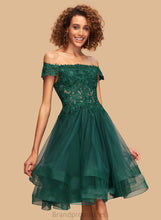 Load image into Gallery viewer, Off-the-Shoulder Tulle Amaya Knee-Length Homecoming Dresses Homecoming A-Line With Dress Lace