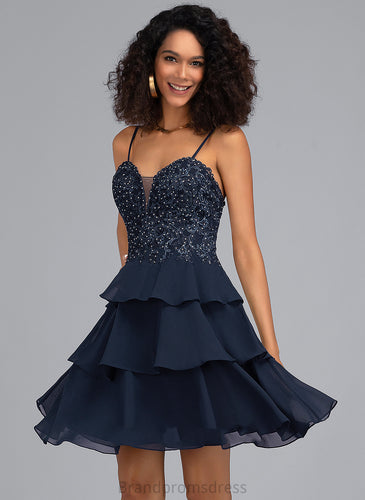 Chiffon Homecoming Dresses Sequins Dress With Short/Mini Lace Beading Homecoming A-Line Sweetheart Norma
