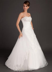 Beading Ball-Gown/Princess Lace Ruffle With Floor-Length Dress Organza Sweetheart Wedding Lina Wedding Dresses