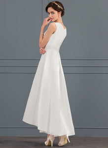 Dress Satin Asymmetrical Wedding Square Wedding Dresses Naima A-Line