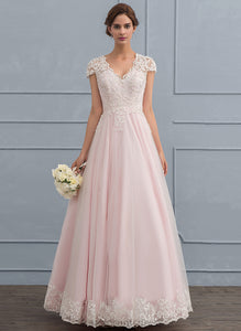 Tulle Dress With Sequins Ball-Gown/Princess Wedding Wedding Dresses Lisa Floor-Length Beading Lace V-neck