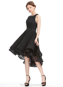 Asymmetrical Lace Scoop Homecoming Dresses Dress Beading Neck A-Line Monique With Lace Homecoming
