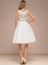 Load image into Gallery viewer, With Neck A-Line Sequins Jada Knee-Length Wedding Tulle Boat Wedding Dresses Lace Dress
