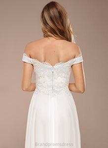 Off-the-Shoulder Chiffon Dress Wedding Dresses Quintina Wedding Lace With A-Line Sequins Floor-Length