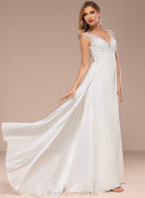 Load image into Gallery viewer, Train Chiffon Lena Wedding Lace Dress V-neck A-Line Sweep Wedding Dresses