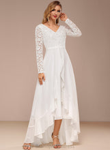 Load image into Gallery viewer, Dress Wedding Chiffon V-neck Lace Asymmetrical A-Line Rhianna Wedding Dresses